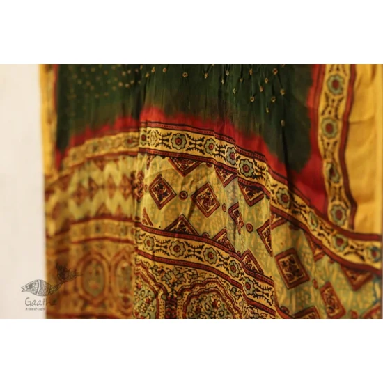 Flavors of fusion | Modal Silk Ajrakh Bandhani Dupatta ❀ 28