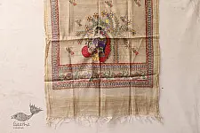 Madhubani ❁ Tussar Silk Hand Painted Dupatta ❁ 2