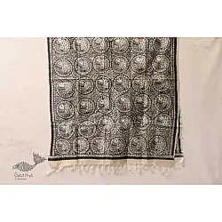 Madhubani ❁ Tussar Silk Hand Painted Dupatta ❁ 4
