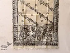 Madhubani ❁ Tussar Silk Hand Painted Dupatta ❁ 5