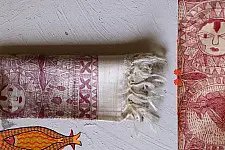 Madhubani ❁ Tussar Silk Hand Painted Dupatta ❁ 12