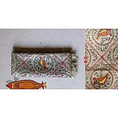Madhubani ❁ Tussar Silk Hand Painted Dupatta ❁ 13