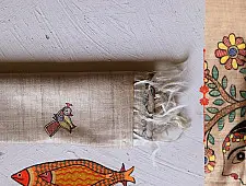 Madhubani ❁ Tussar Silk Hand Painted Dupatta ❁ 2