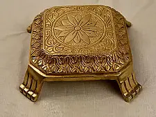 Ahar ❋ Brass . Solid Carving Bajot ( 1.5 KG) - Heavy And Solid Puja Chowki