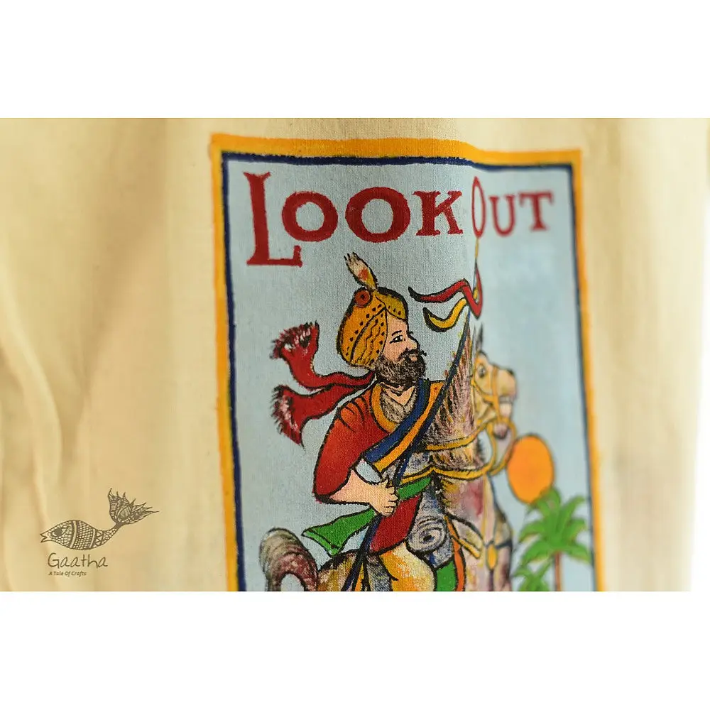 Hand Painted Canvas Bag  ~ Shivaji