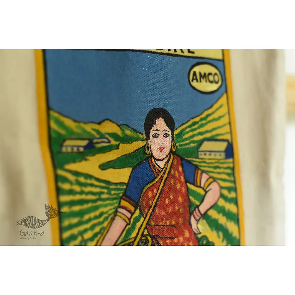 Hand Painted Canvas Bag ~ Tea Girl