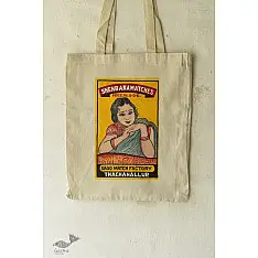 Carnival on Canvas | Matchbox Label Painted on Canvas Tote / Bag