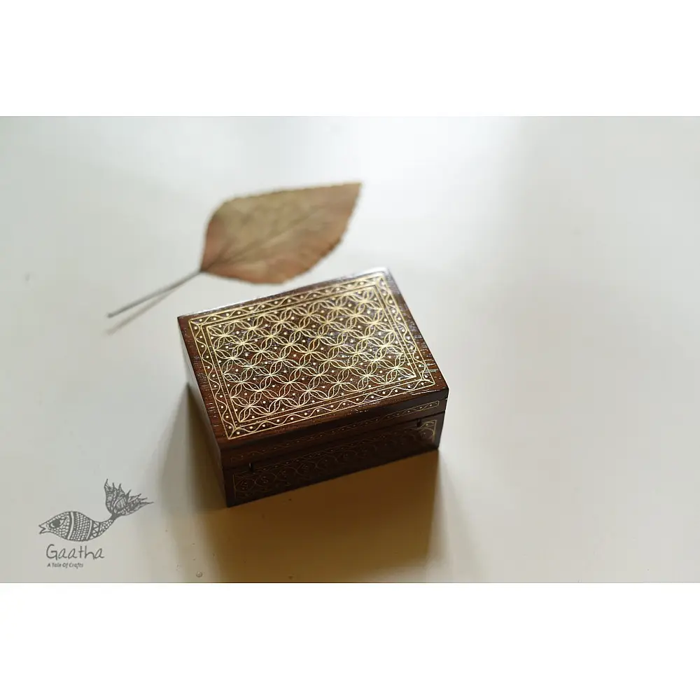 shop Handcrafted Wood Inlay Box / Tarkashi Jewelry Box