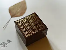 Tarkashi | Wooden Brass Inlay Box ( 3"x3"x2" )