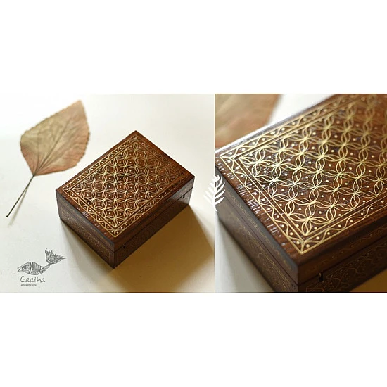 shop Handcrafted Wood Inlay Box / Tarkashi Jewelry Box