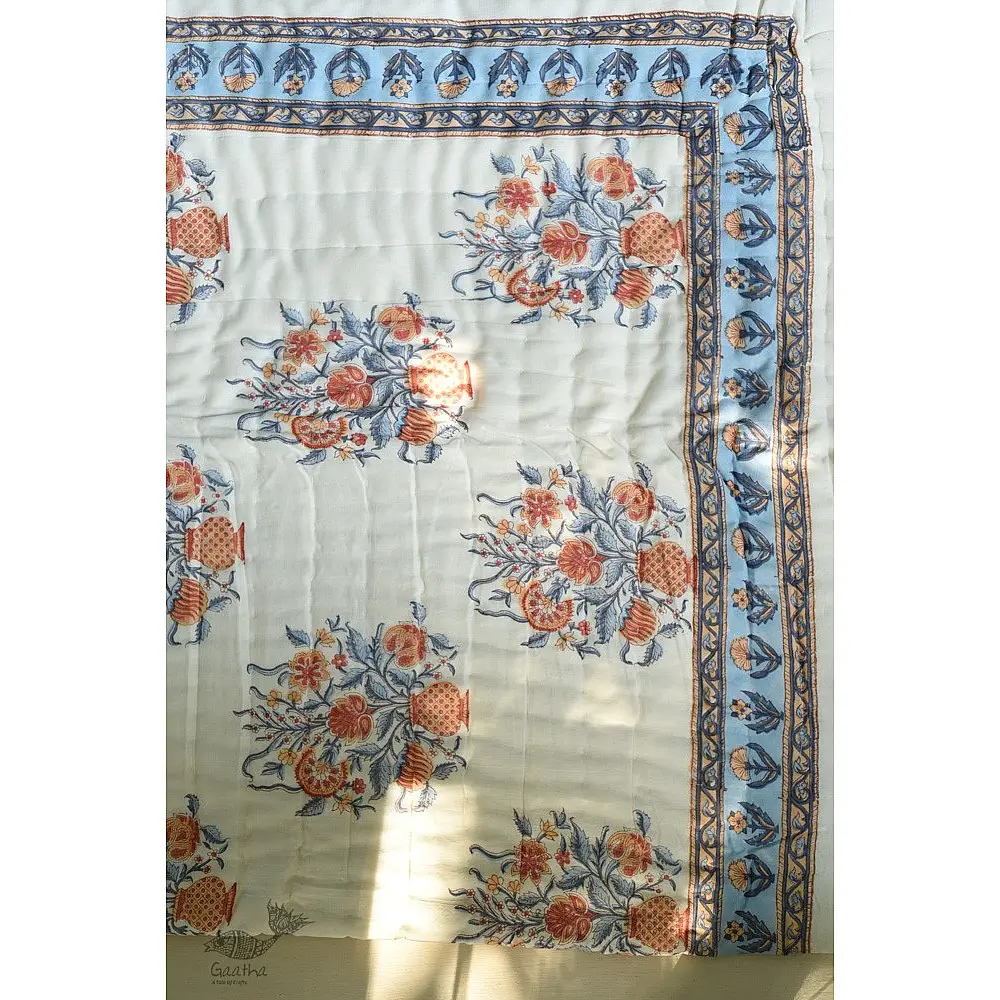 shop Cotton block printed Jaipuri Razai / Quilt - Double Bed
