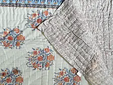 Thaat Baat | Sanganeri Block Printed Razai / Quilt - Double Bed (90" x 108")