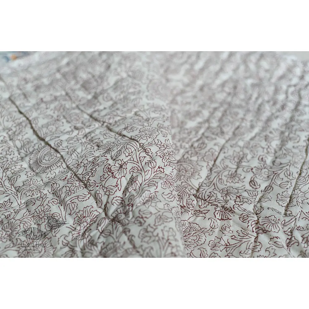 shop Cotton block printed Jaipuri Razai / Quilt - Double Bed