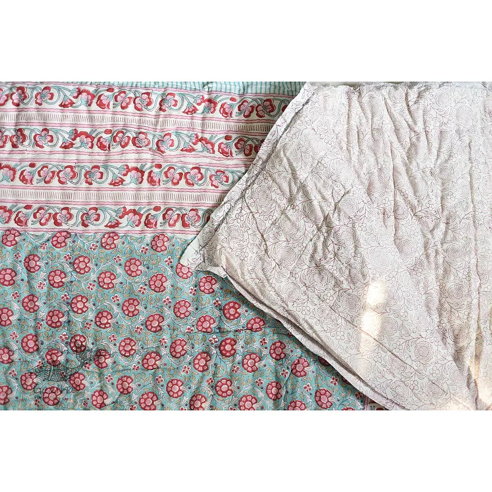 shop Sanganeri Jaipuri Razai Double Bed - Light Weight Quilt