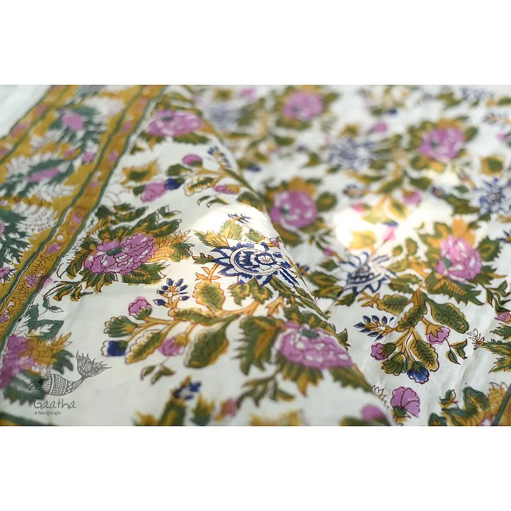 shop Jaipuri Razai / Quilt - Sanganeri Block Print Double Bed