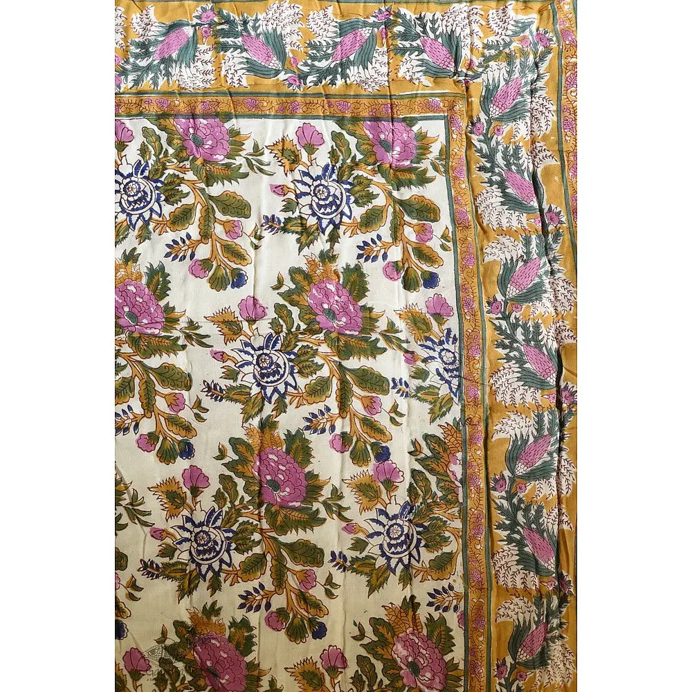 shop Jaipuri Razai / Quilt - Sanganeri Block Printed Single Bed