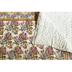 Thaat Baat | Jaipuri Razai / Quilt - Sanganeri Block Printed Single Bed - Pure Cotton