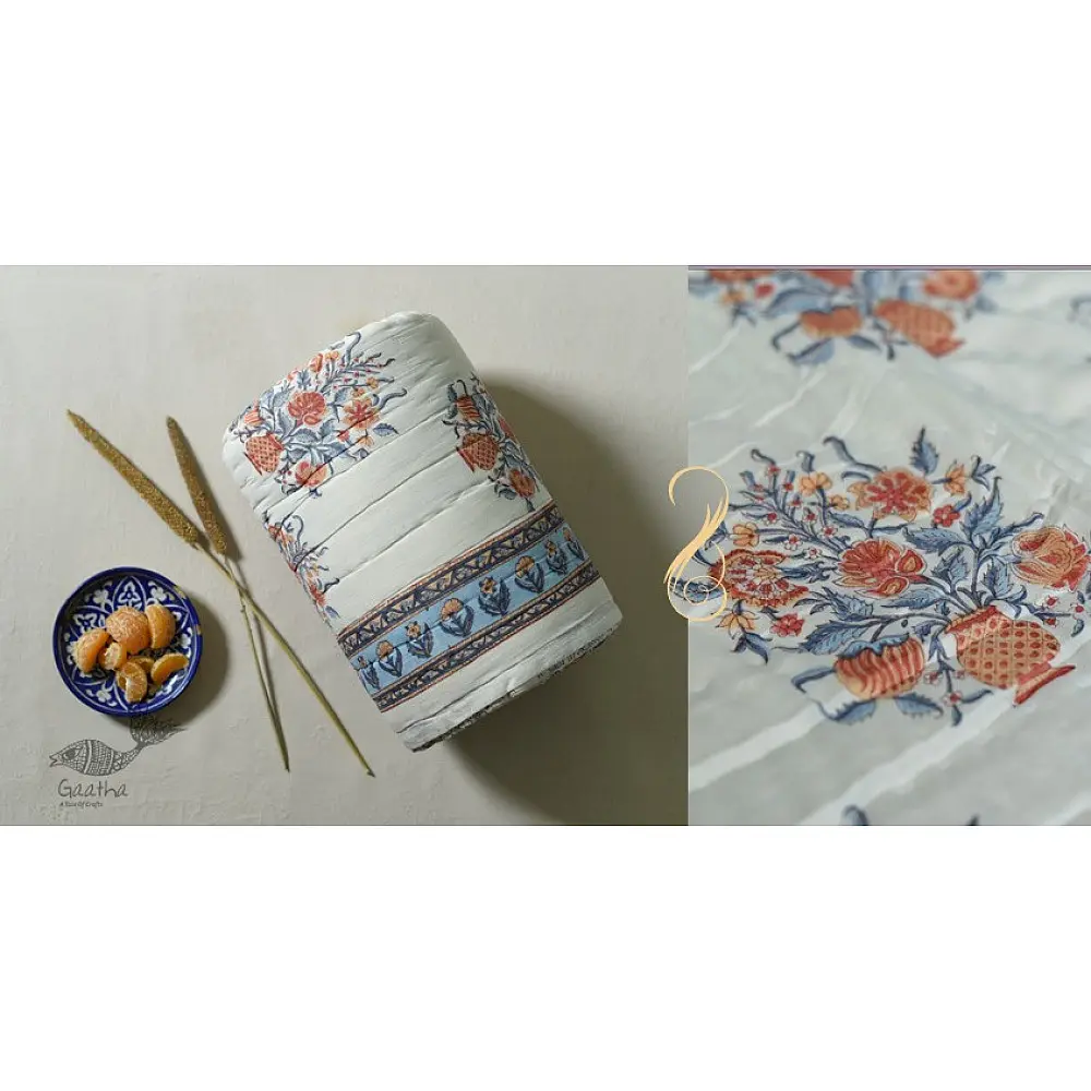 shop Cotton block printed Jaipuri Razai / Quilt - Double Bed
