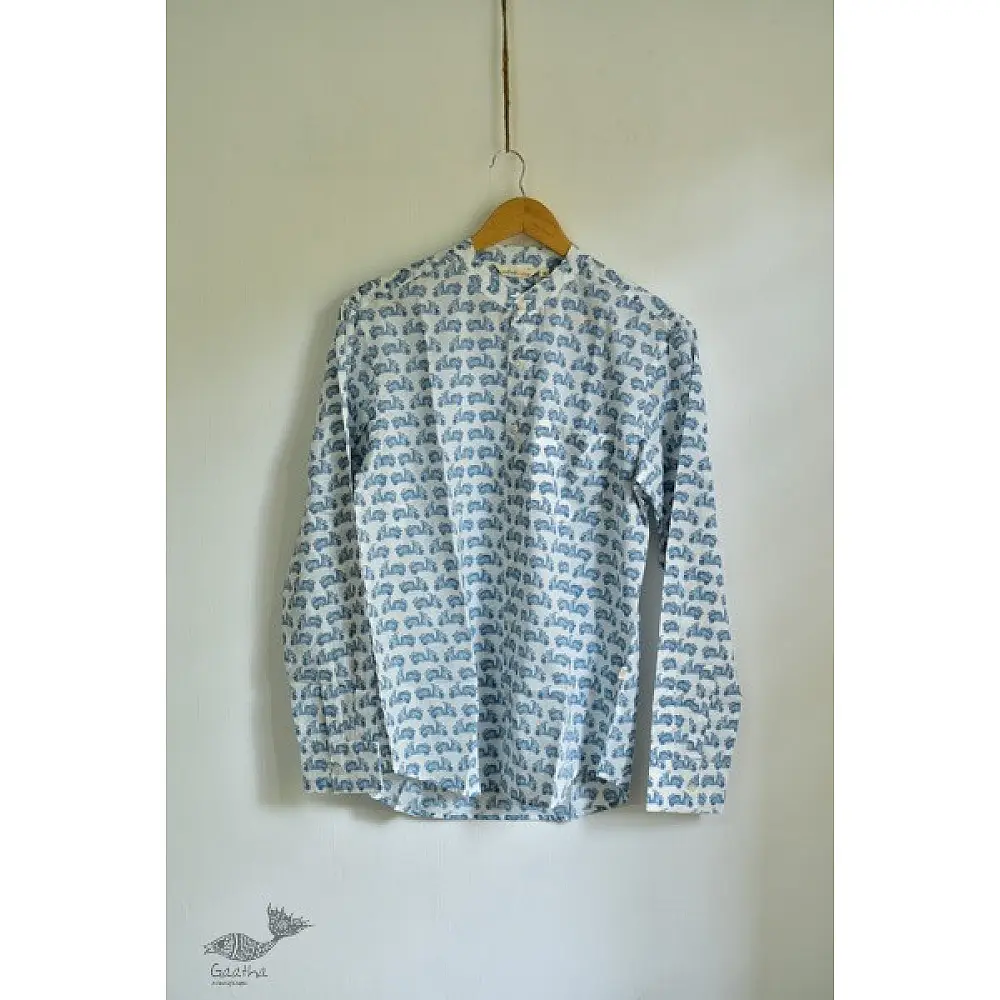 shop Sanganeri printed Cotton Full Sleeve Shirt 
