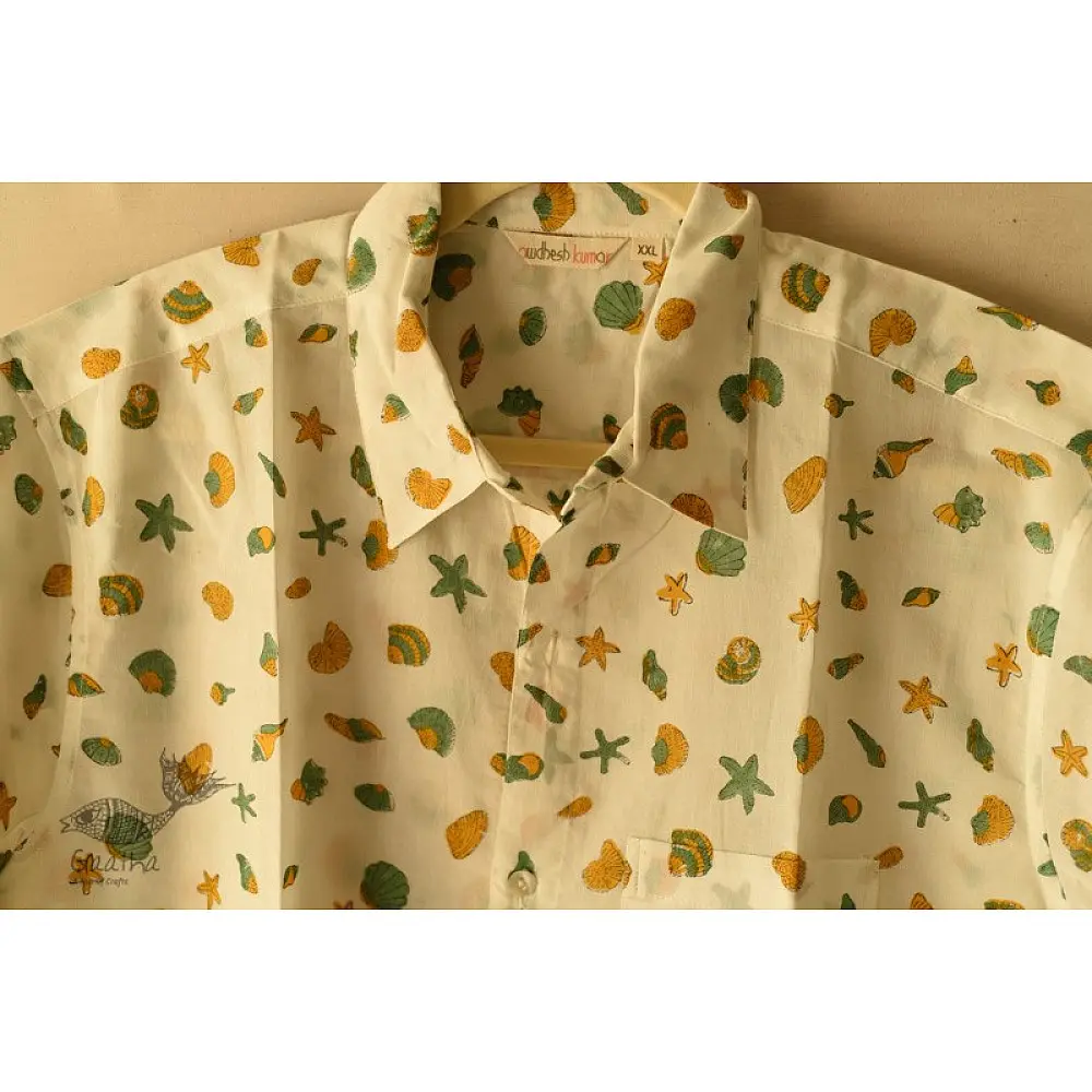 shop  Sanganeri Block Print - Cotton Half Sleeve Shirt 