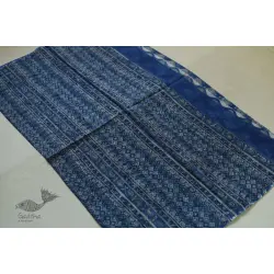 Kumudini . कुमुदिनी | Sanganeri Block Print - Kota Cotton Saree - Blue