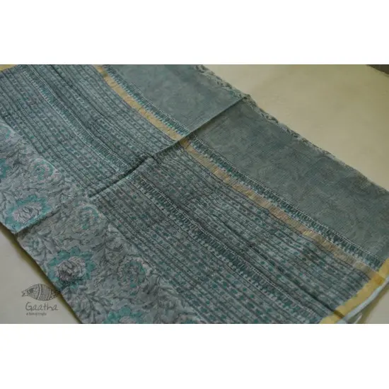 shop Kota Cotton Saree - Sanganeri Block Printed