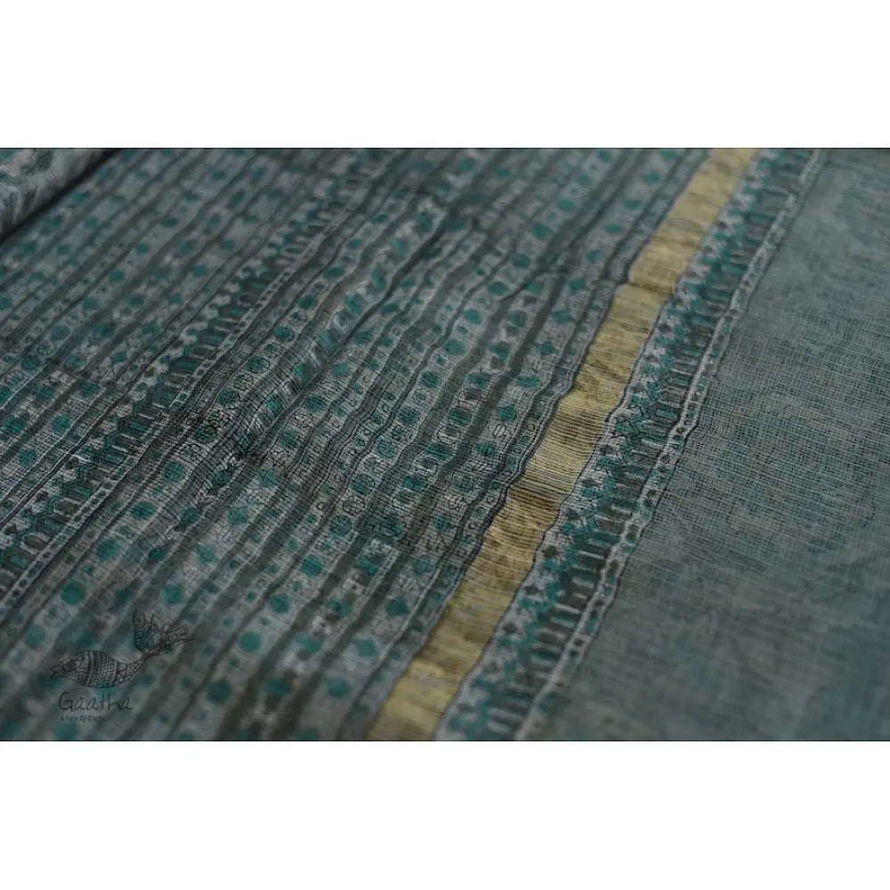shop Kota Cotton Saree - Sanganeri Block Printed