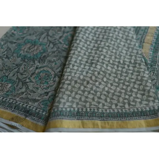 shop Kota Cotton Saree - Sanganeri Block Printed