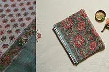 Kumudini . कुमुदिनी | Sanganeri Block Flower Prints - Kota Cotton Saree 