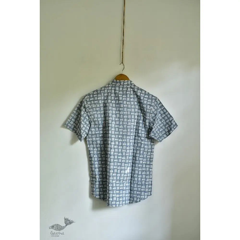 Sanganeri Cotton Half Sleeve Shirt Camera Design