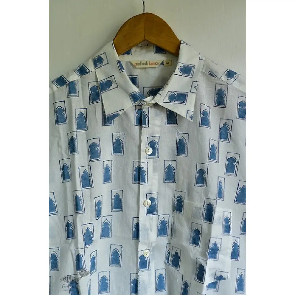 Sanganeri Cotton Half Sleeve Shirt | Mehrab design