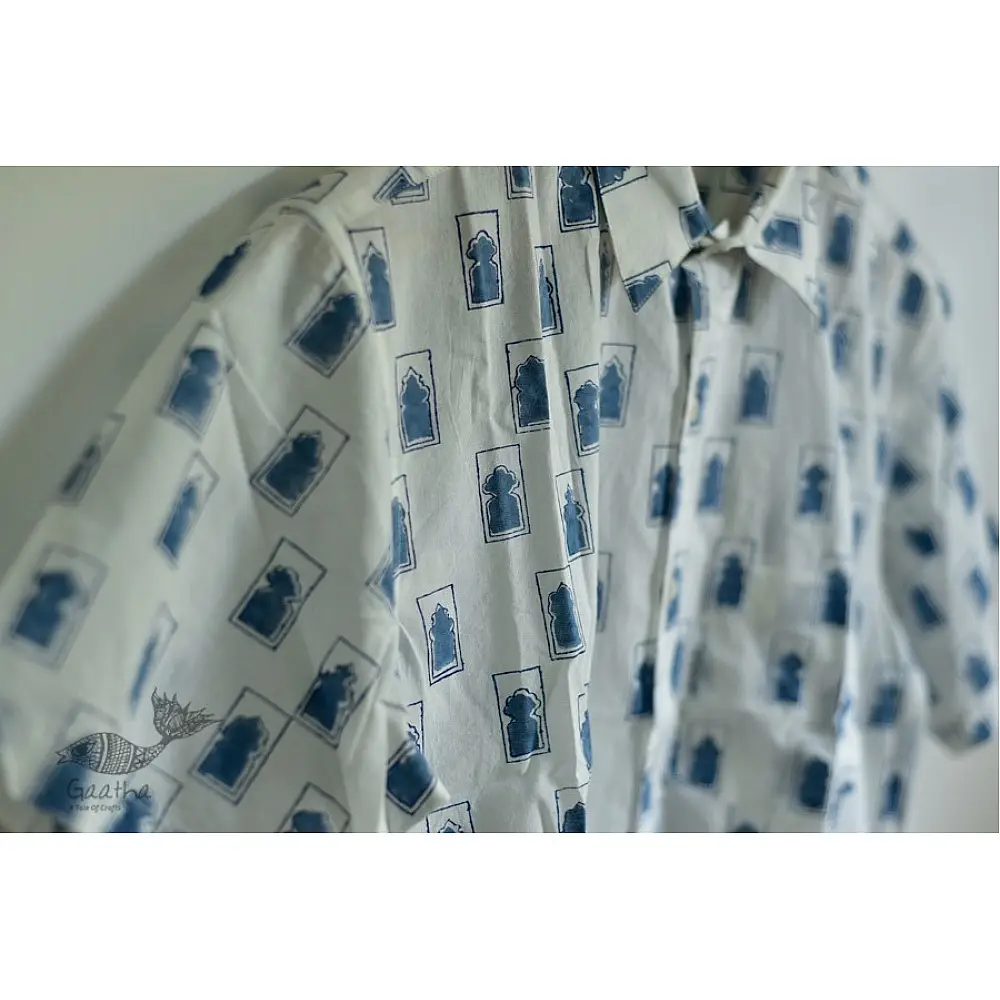 Sanganeri Cotton Half Sleeve Shirt | Mehrab design