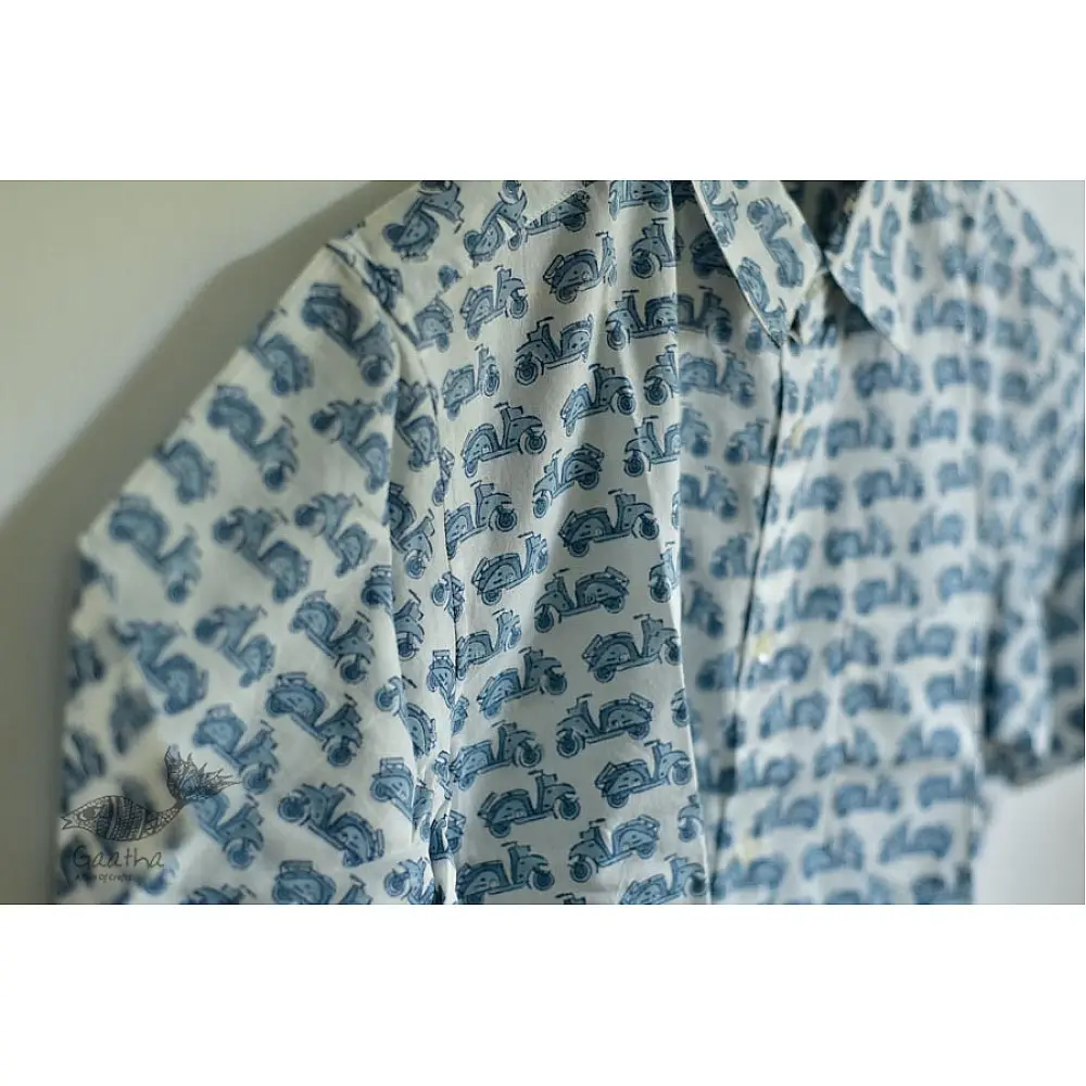 Sanganeri Cotton Half Sleeve Shirt | Scooter