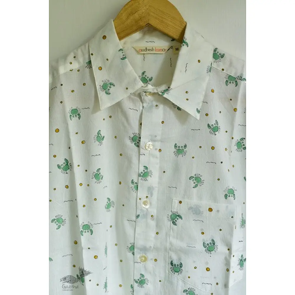 Handmade Half Sleeve Shirt block printed shirt for men