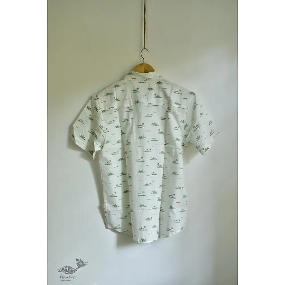 Hand block printed Cotton Half Sleeve Shirt