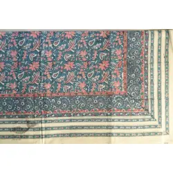 Landscapes Under My Roof | Sanganeri Handblock Printed Double Bedsheet  with Pillow Covers- C