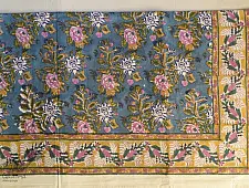 Landscapes Under My Roof | Sanganeri Handblock Printed Double Bedsheet  with Pillow Covers- D