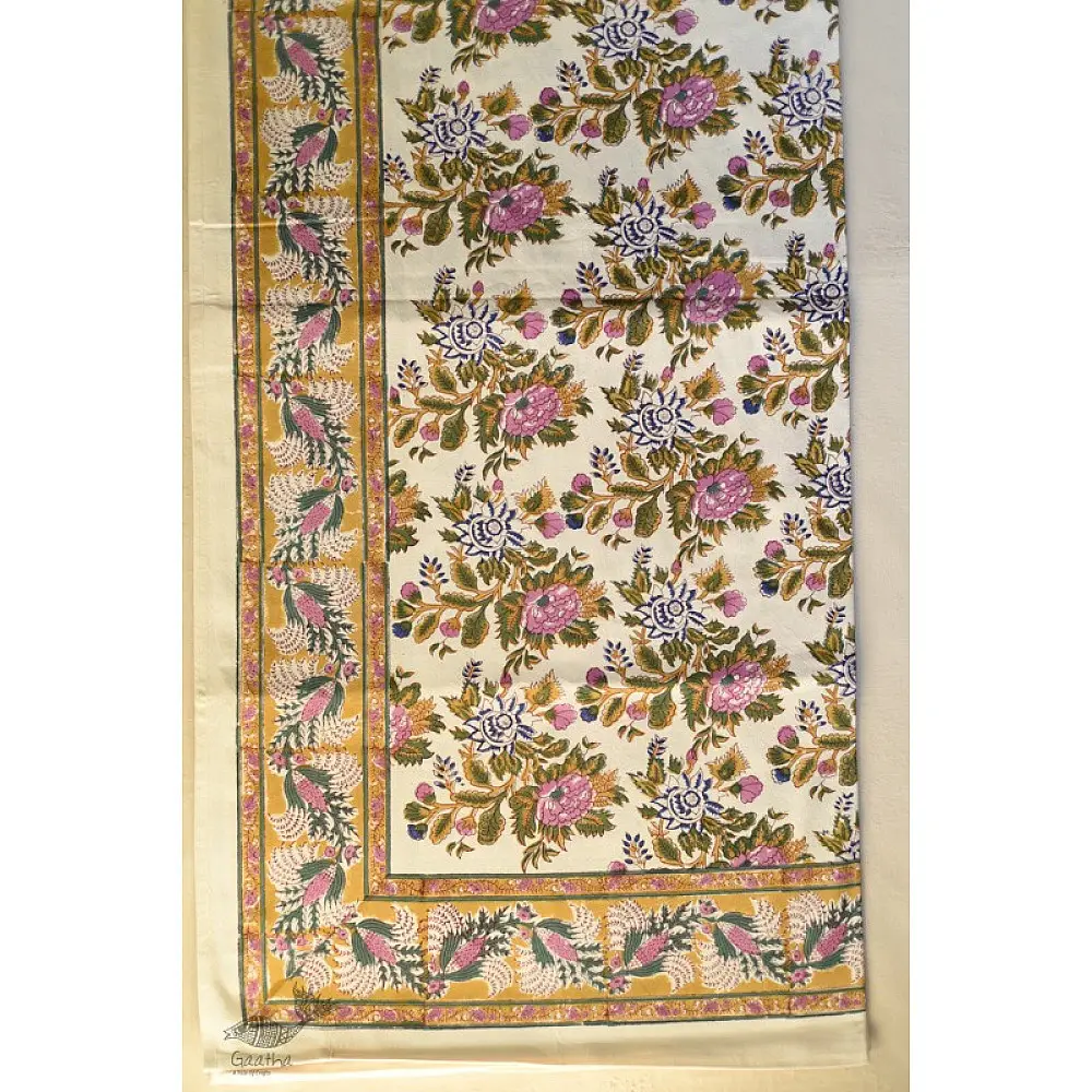 shop Sanganeri Hand block Printed Bedsheet