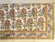 Landscapes Under My Roof | Sanganeri Handblock Printed Double Bedsheet  with Pillow Covers- E