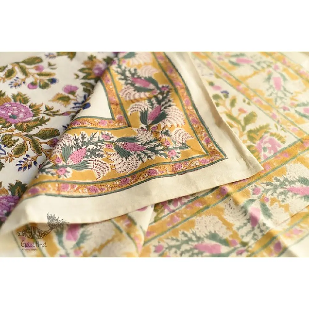 shop Sanganeri Hand block Printed Bedsheet