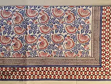 Landscapes Under My Roof | Sanganeri Handblock Printed Double Bedsheet  with Pillow Covers- J