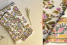 Sanganeri Hand Printed Double Bedsheet  | With Pillow Covers
