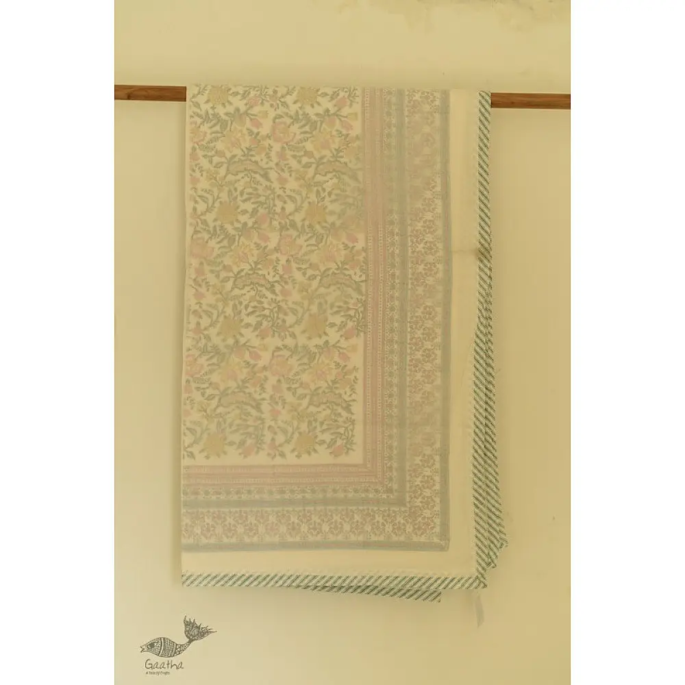 shop Dohar Double Side Hand Block Printed Mul Cotton