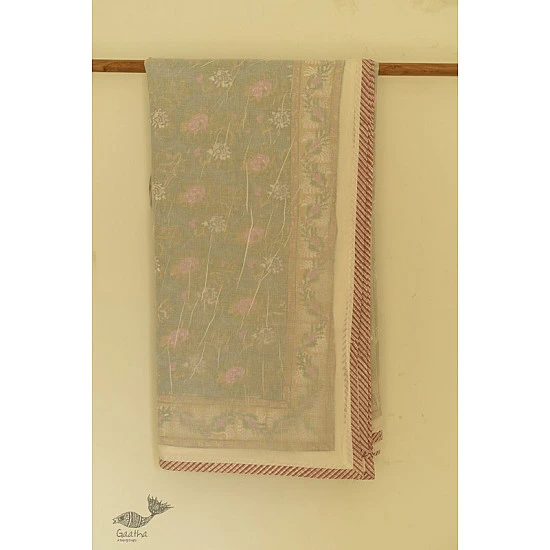 shop Dohar Double Side Hand Block Printed Mul Cotton - Single bed