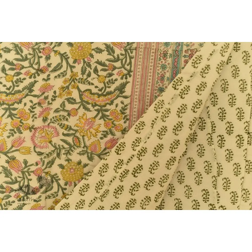 shop Sanganeri Hand Block Printed Flannel with Cotton Filling - Double Bed