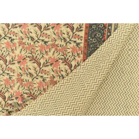 shop Sanganeri Hand Block Printed Flannel with Cotton Filling - Single Bed