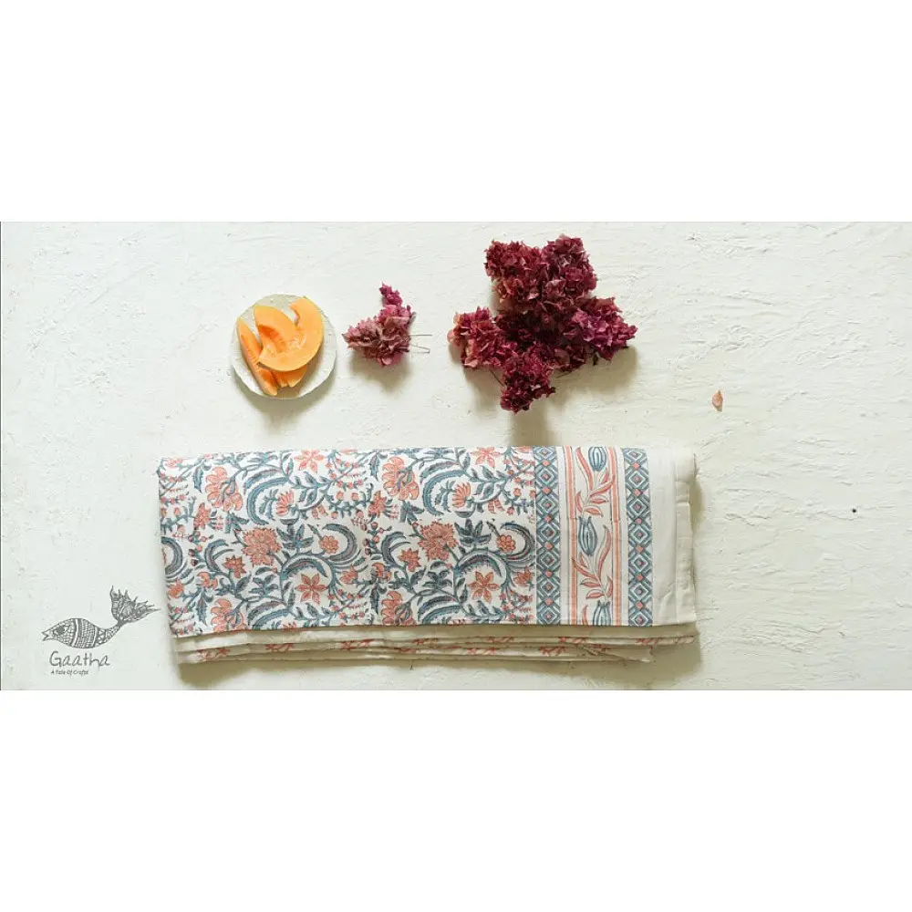 shop Sanganeri Hand Block Printed Flannel with Cotton Filling - Double Bed