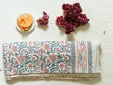 Slumberland | Sanganeri Hand Block Printed Flannel with Cotton Filling - Reversible & for Double Bed