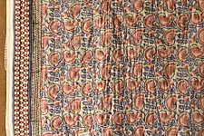 Thaat Baat ~ Jaipuri Razai / Quilt - Sanganeri Block Printed for Double Bed - Lotus Motif