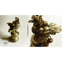 Dhokra  Art ✺ Handmade Brass Dhokra - Mor Chimni / Peacock Oil Lamp